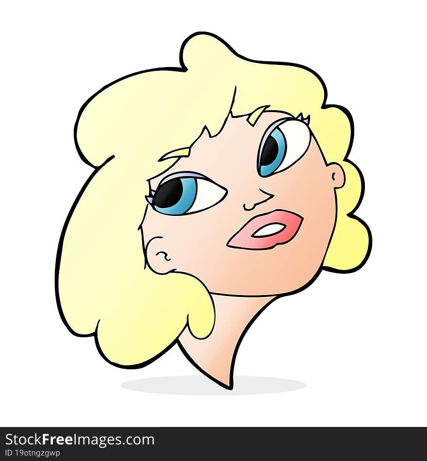 cartoon happy woman