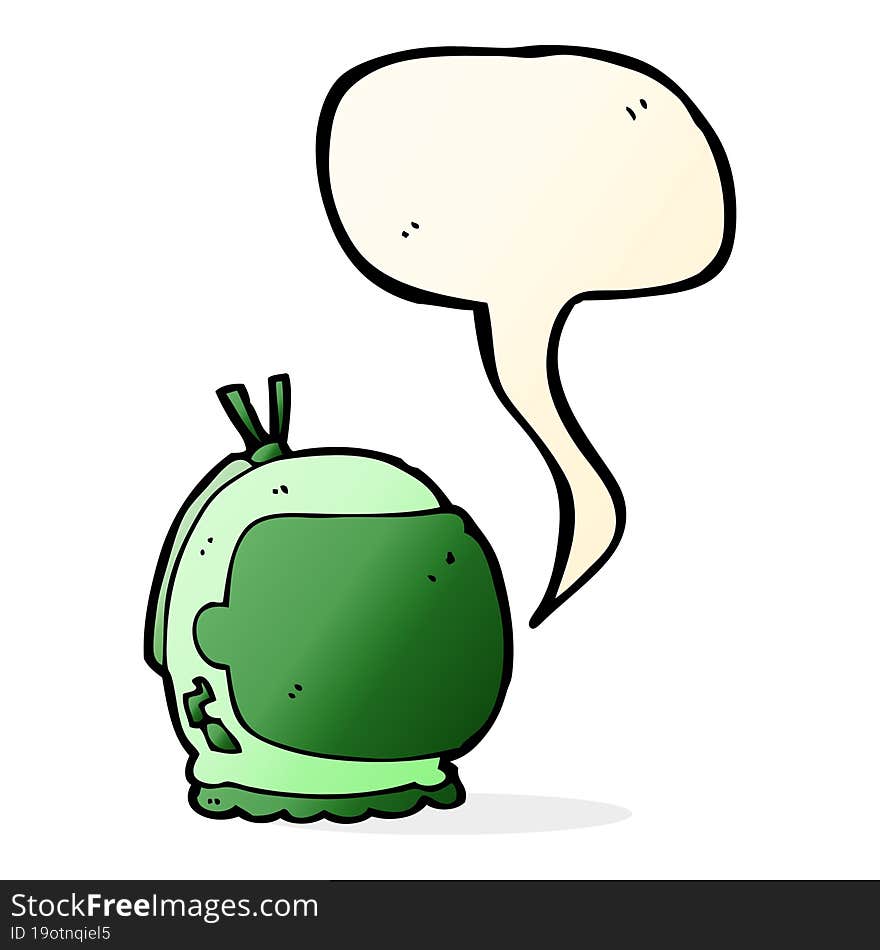 cartoon astronaut helmet with speech bubble