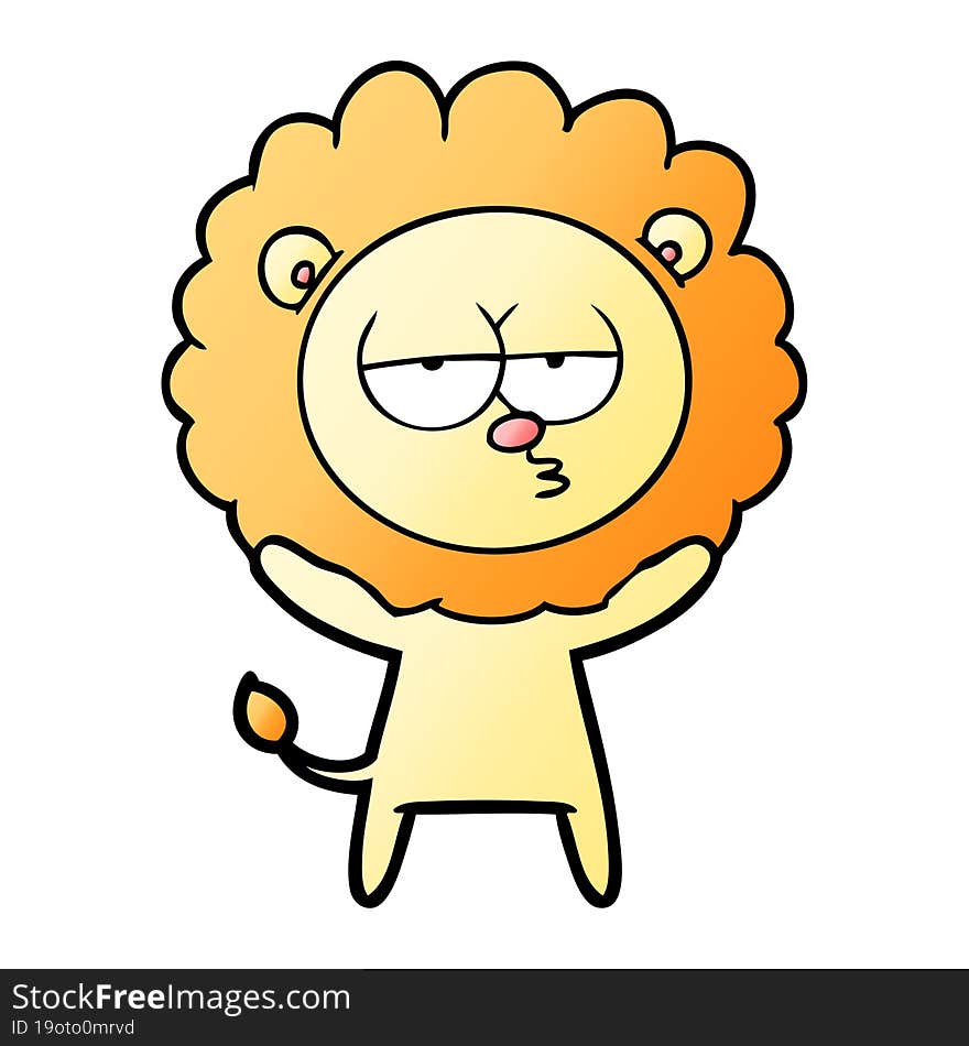 cartoon bored lion. cartoon bored lion