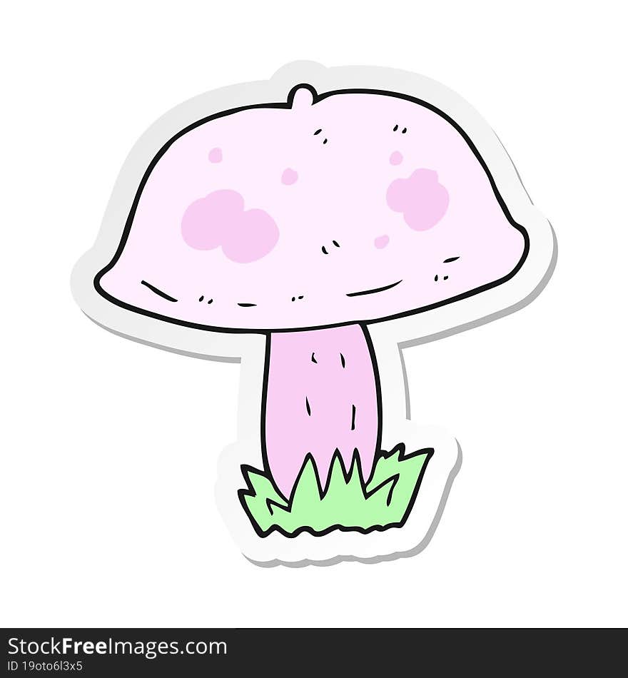 sticker of a cartoon mushroom