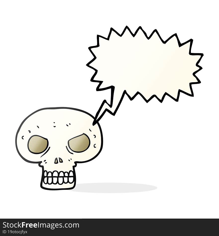 Speech Bubble Cartoon Skull