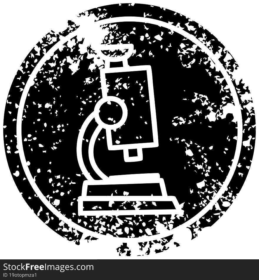 microscope and slide distressed icon symbol