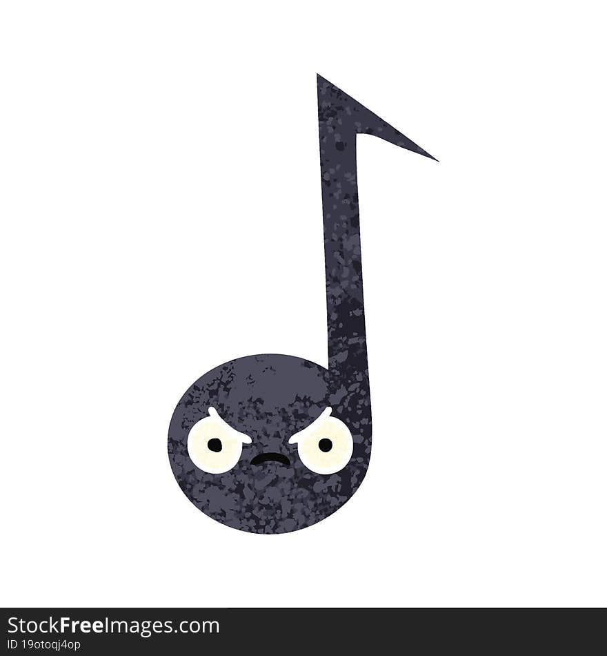 retro illustration style cartoon of a musical note