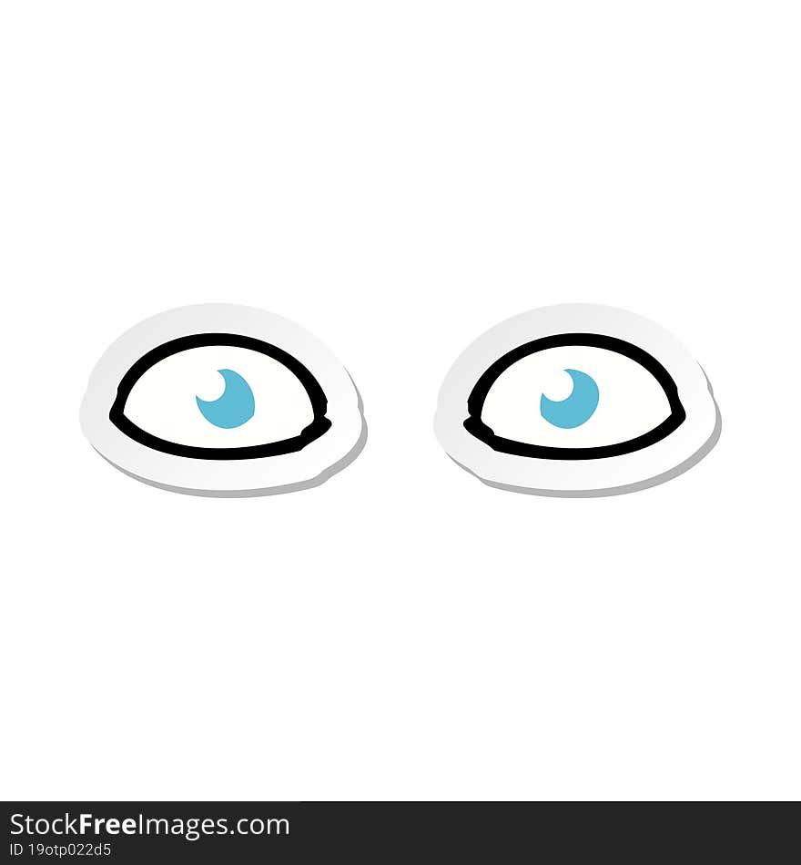 sticker of a cartoon staring eyes