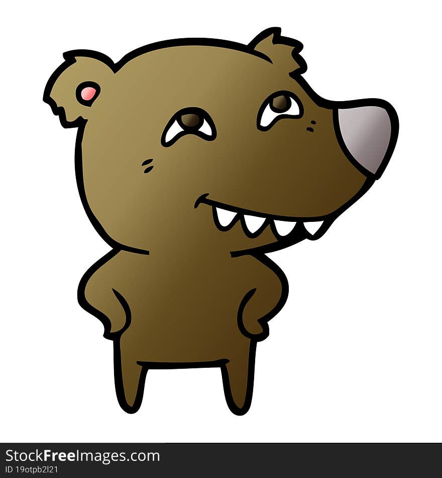 cartoon bear showing teeth. cartoon bear showing teeth