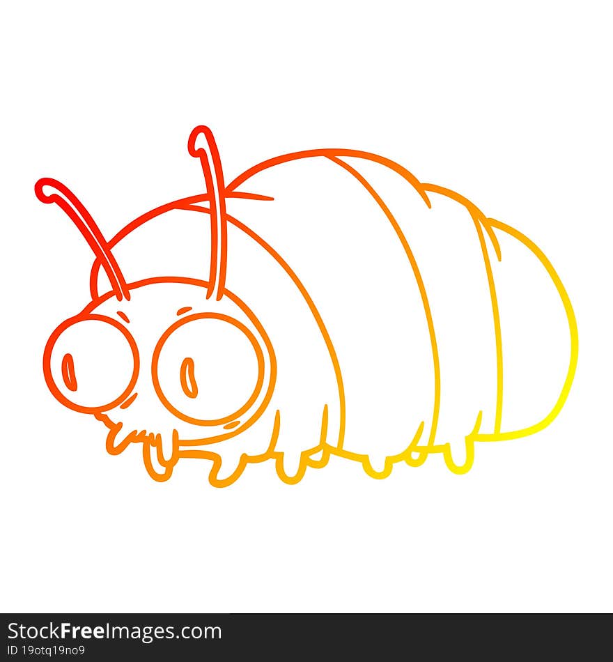 Warm Gradient Line Drawing Funny Cartoon Bug