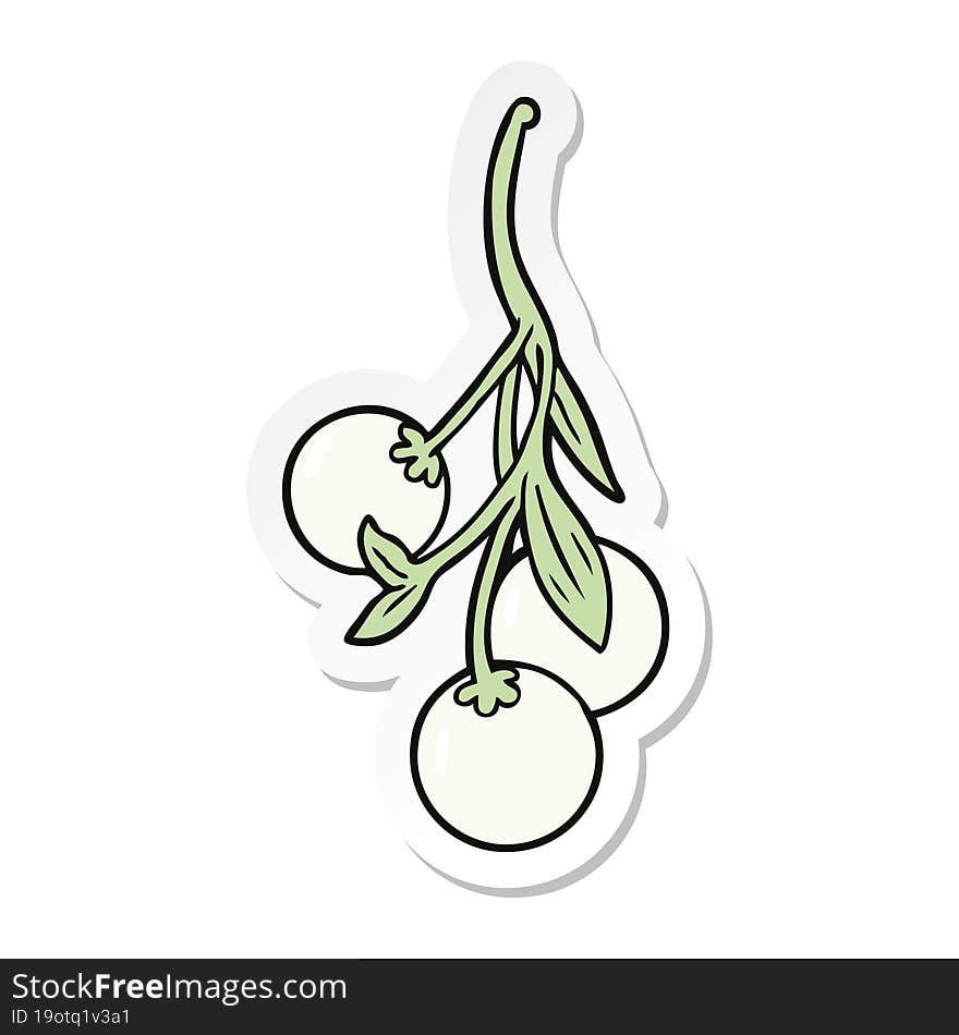 Sticker Of A Cartoon Mistletoe