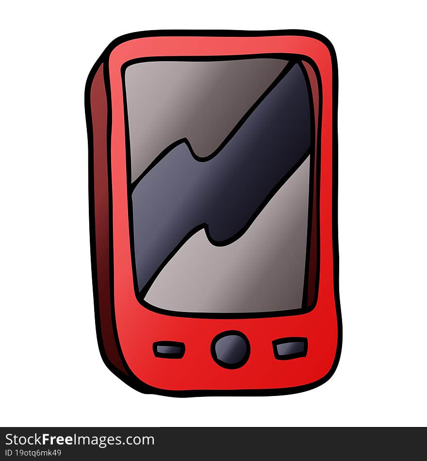 cartoon doodle of a red mobile phone