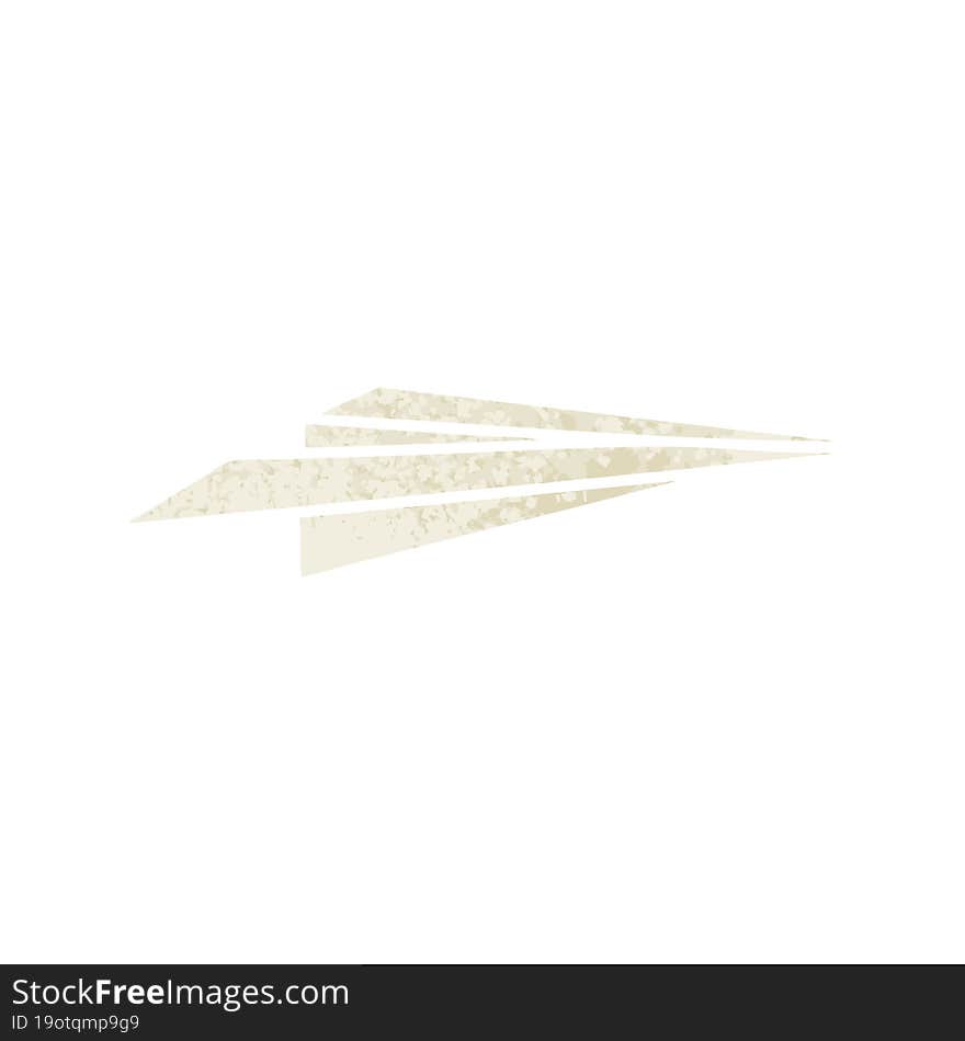 retro illustration style cartoon paper aeroplane