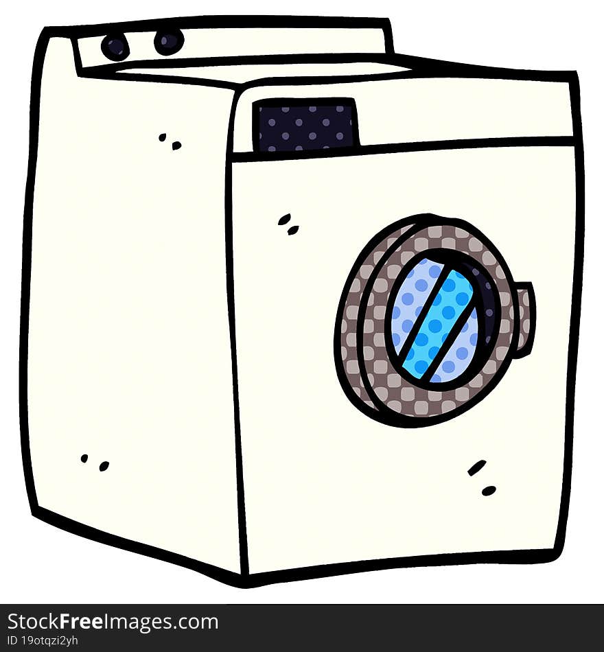 cartoon doodle washing machine