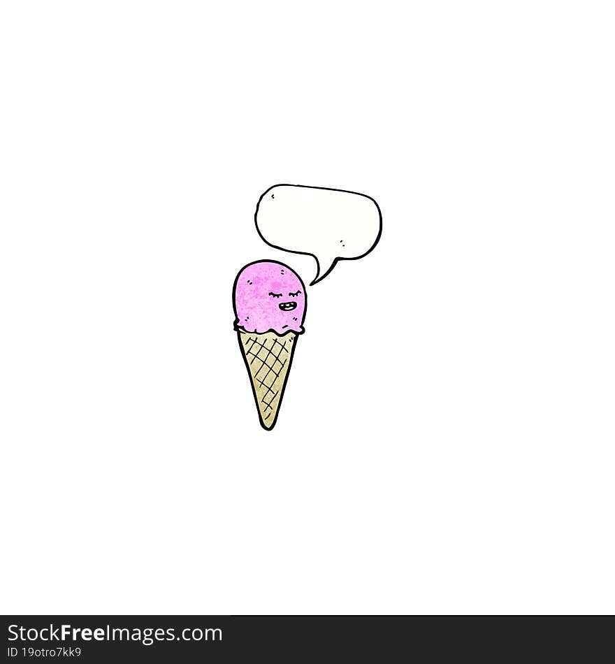 Cartoon Ice Cream Cone Character