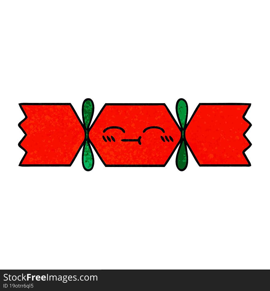 retro grunge texture cartoon christmas cracker