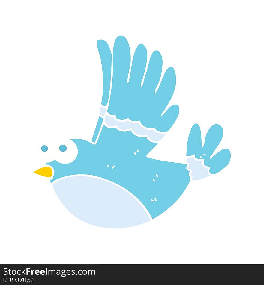 flat color illustration of flying bird. flat color illustration of flying bird