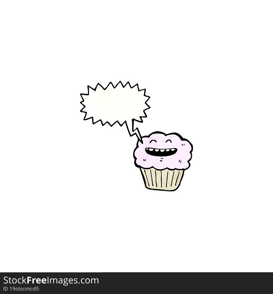 laughing cupcake cartoon