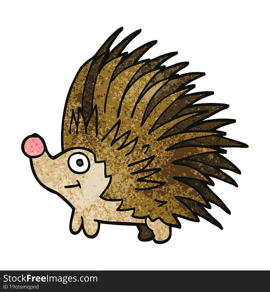 cartoon doodle spiky hedgehog