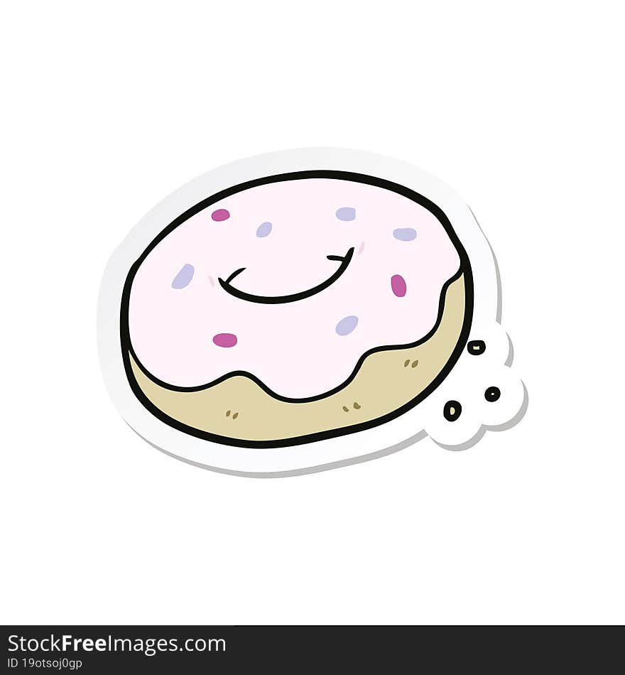 sticker of a cartoon donut