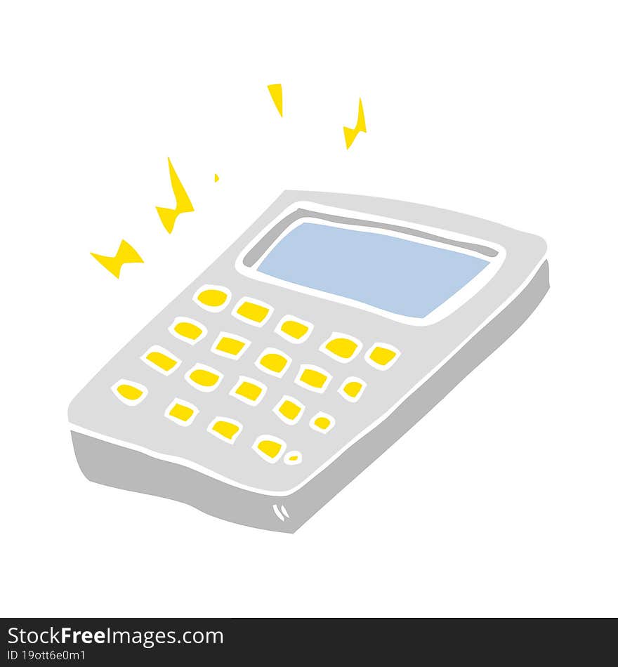 flat color style cartoon calculator