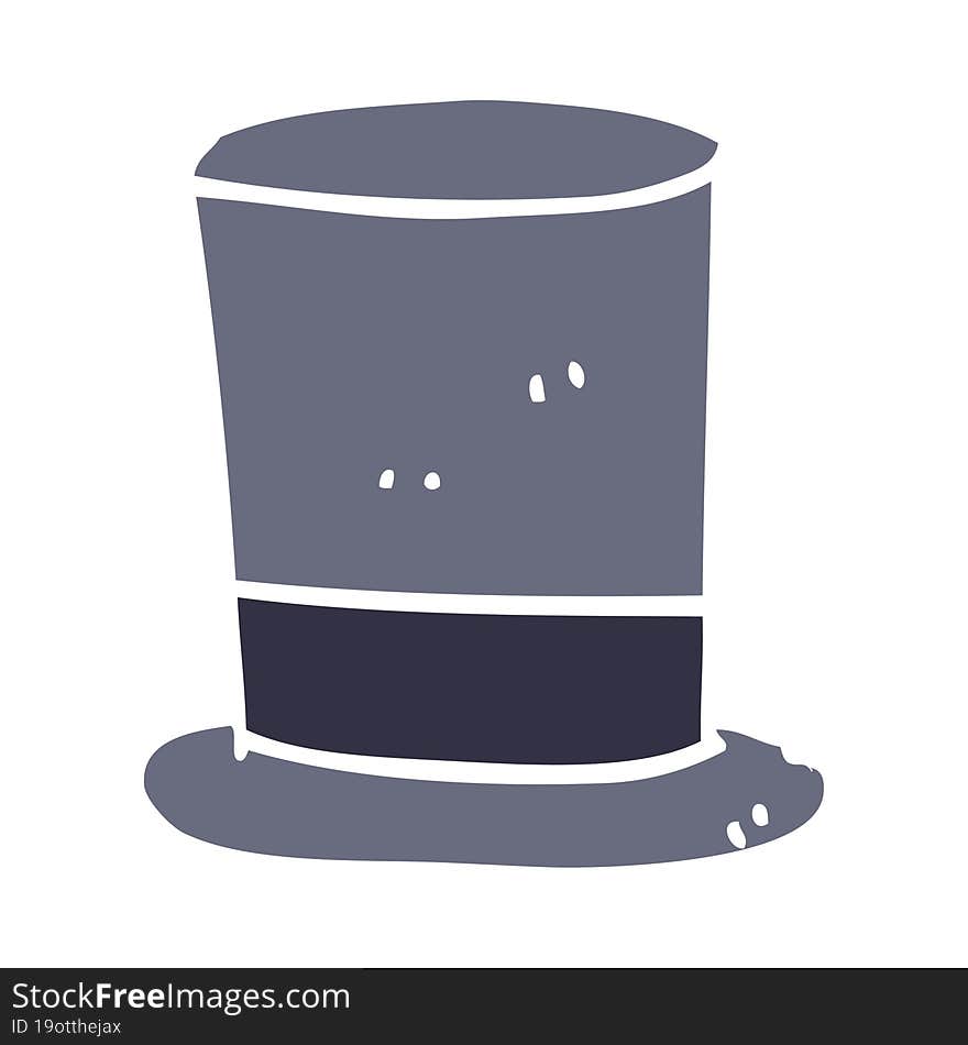 flat color style cartoon top hat