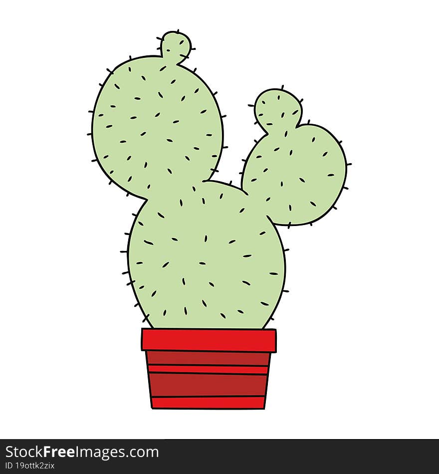 quirky hand drawn cartoon cactus