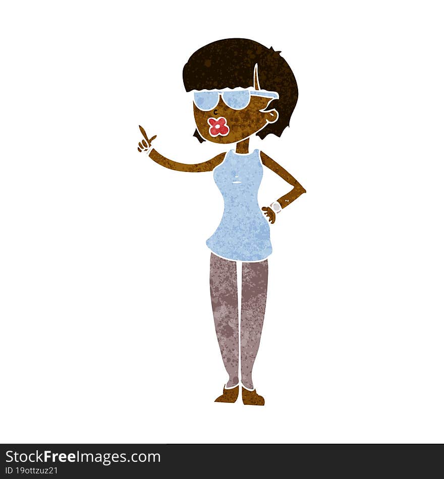 cartoon woman wearing spectacles