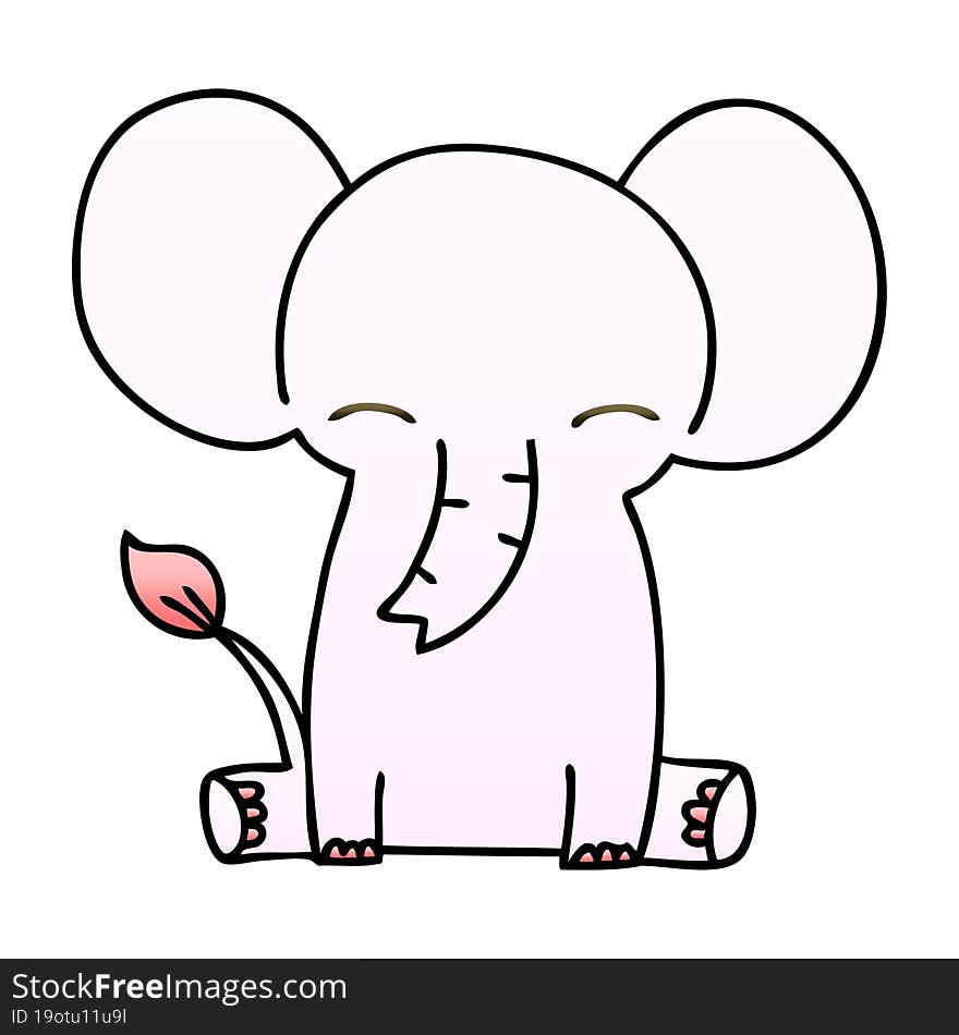 quirky gradient shaded cartoon elephant