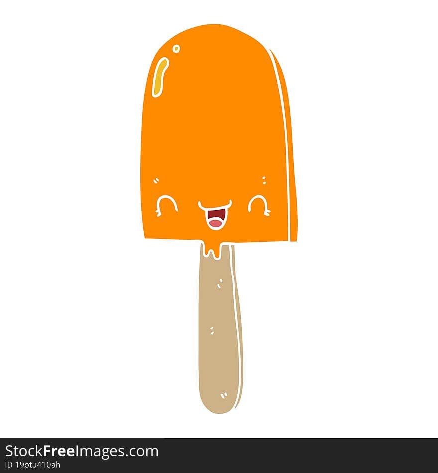 flat color style cartoon ice lolly