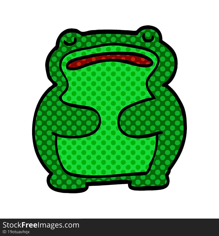 funny cartoon doodle frog