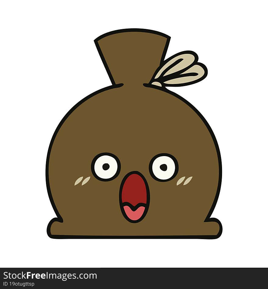 cute cartoon of a sack. cute cartoon of a sack