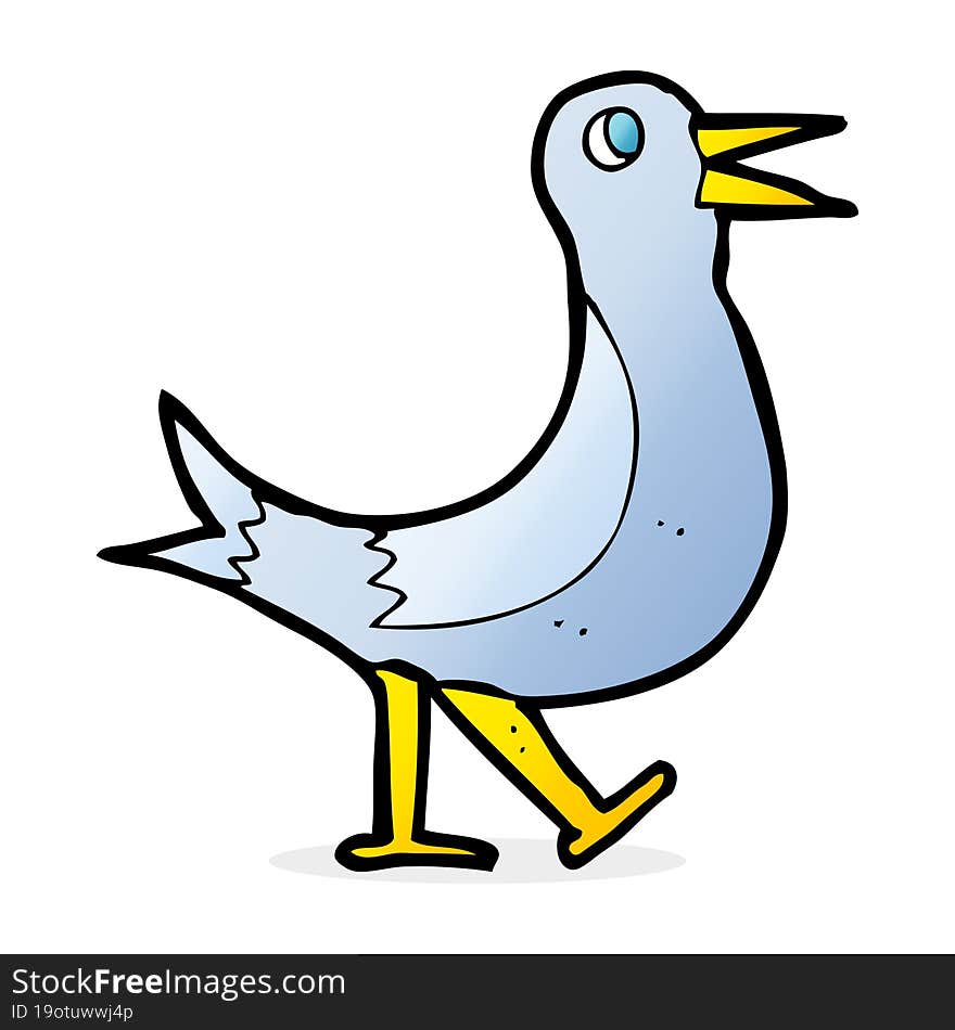 cartoon walking bird