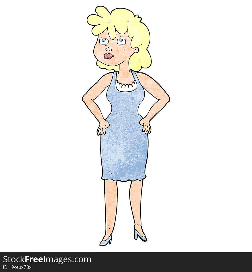 textured cartoon annoyed woman