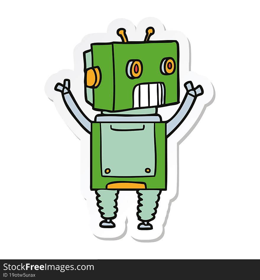 sticker of a cartoon robot