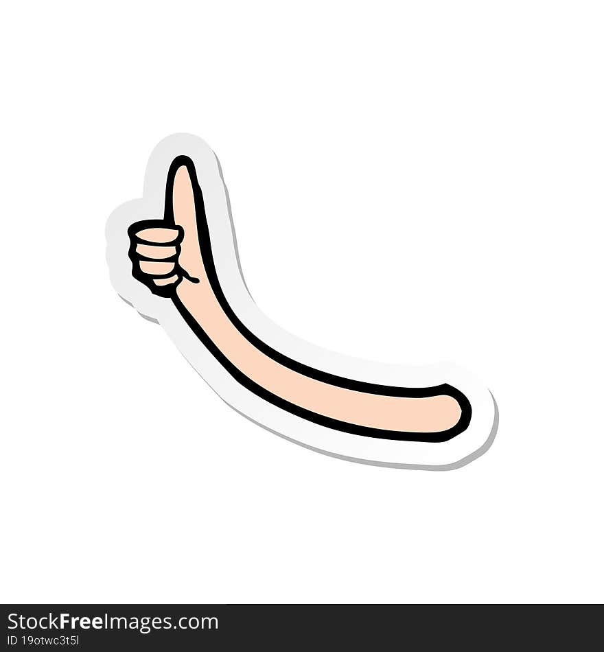 sticker of a cartoon arm gesture