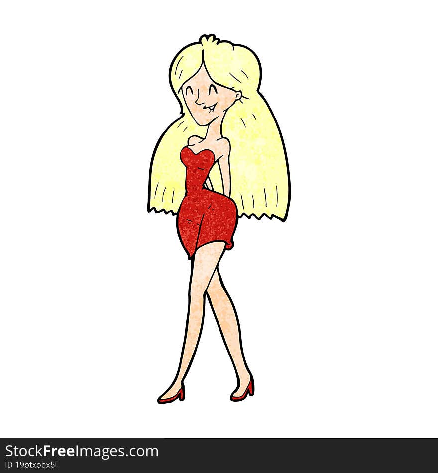 Cartoon Woman In Dress