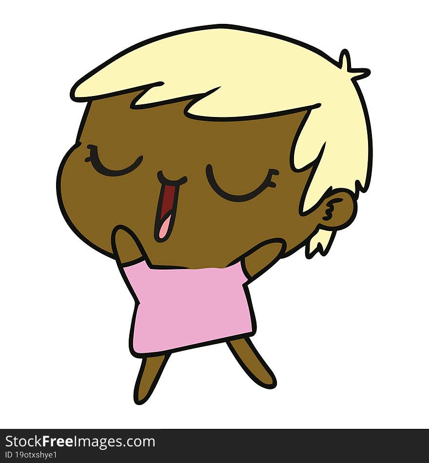 Cartoon Of Cute Kawaii Short Haired Girl