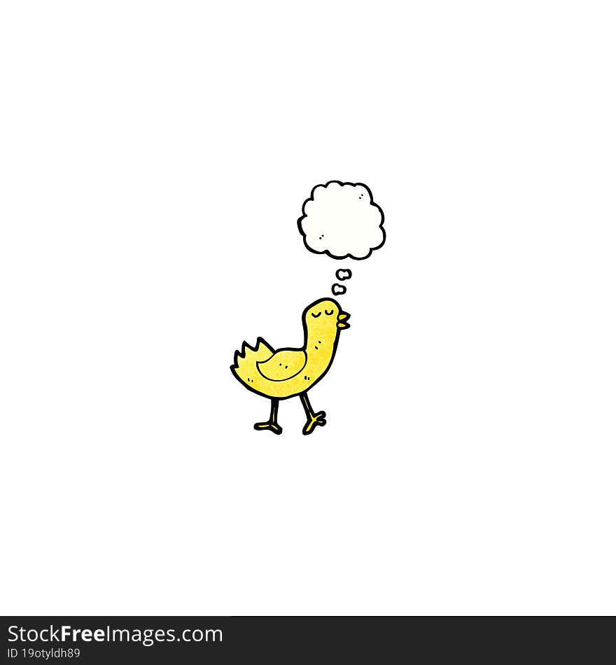 cartoon bird with thought bubble