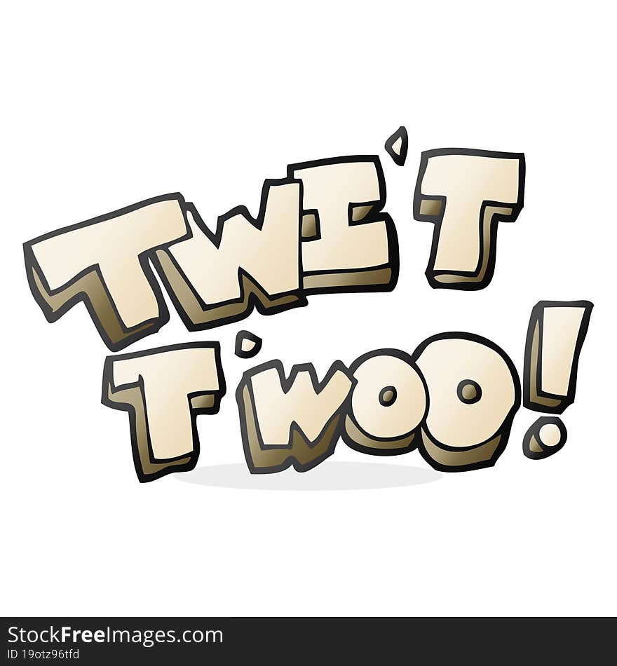 Cartoon Twit Two Owl Call Text