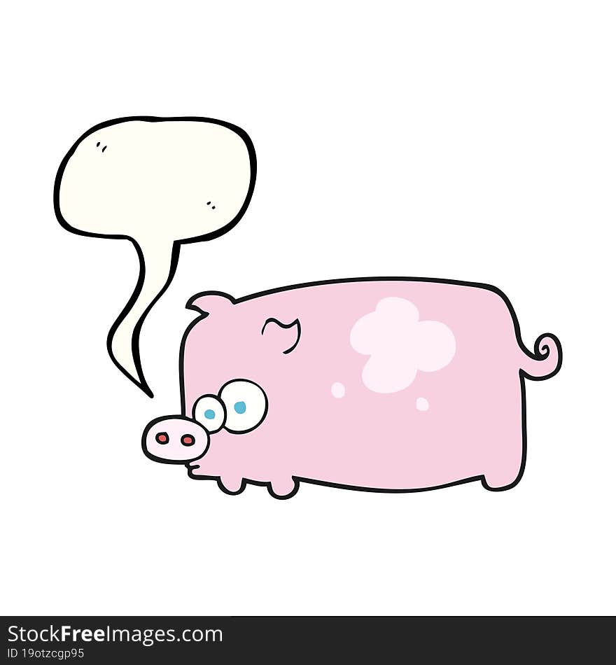 Speech Bubble Cartoon Pig