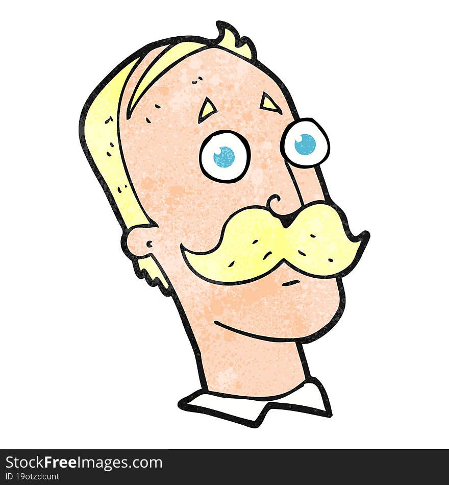 textured cartoon man with mustache