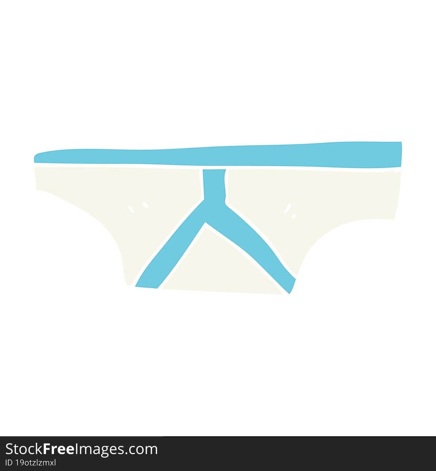 flat color illustration of a cartoon underpants