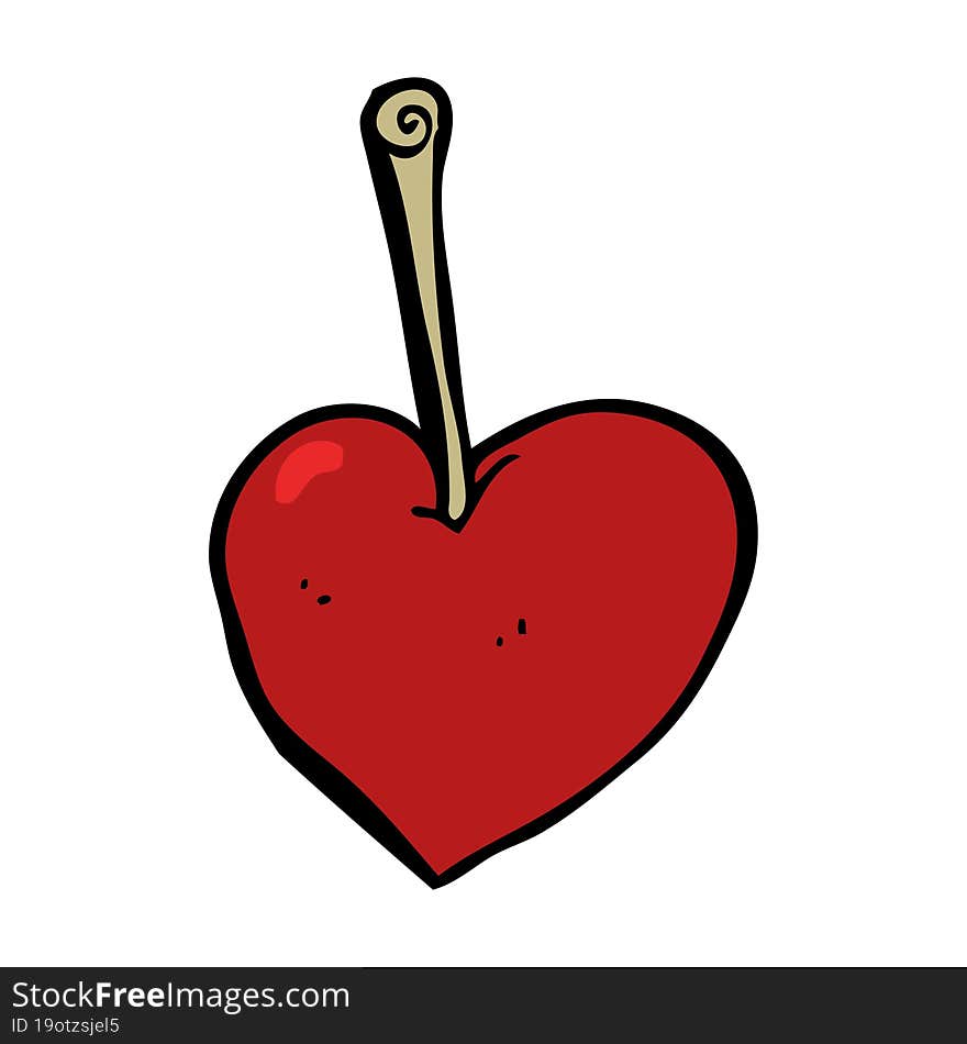 cartoon heart cherry