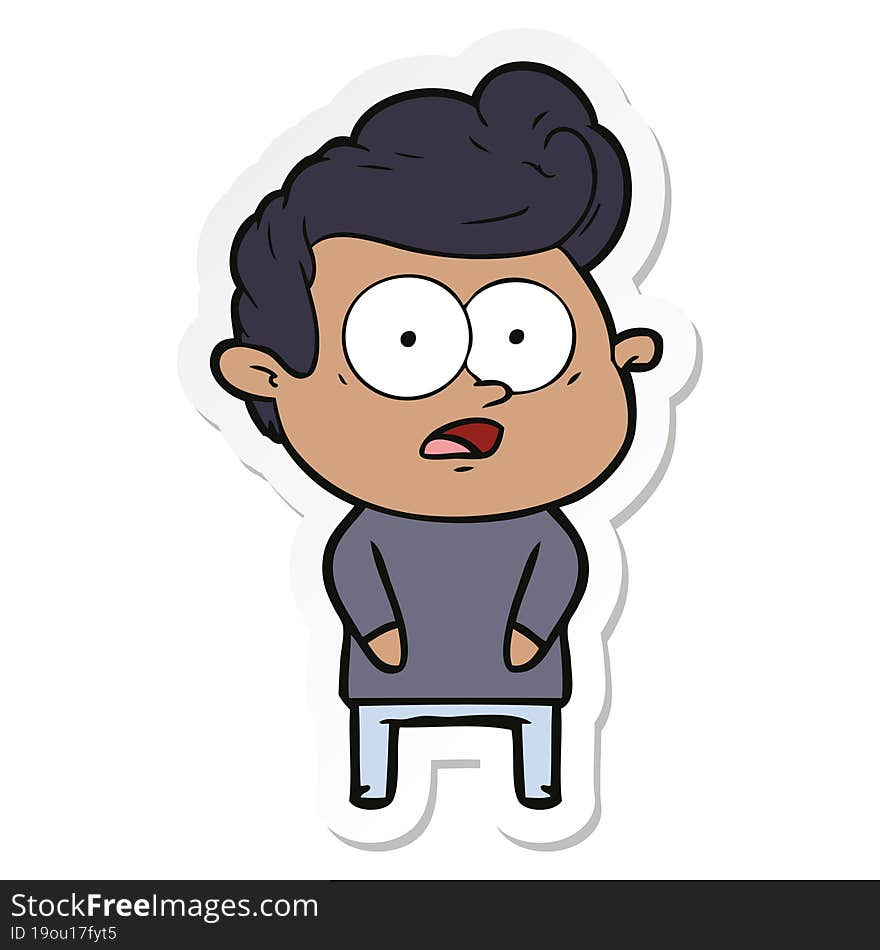 sticker of a cartoon staring man