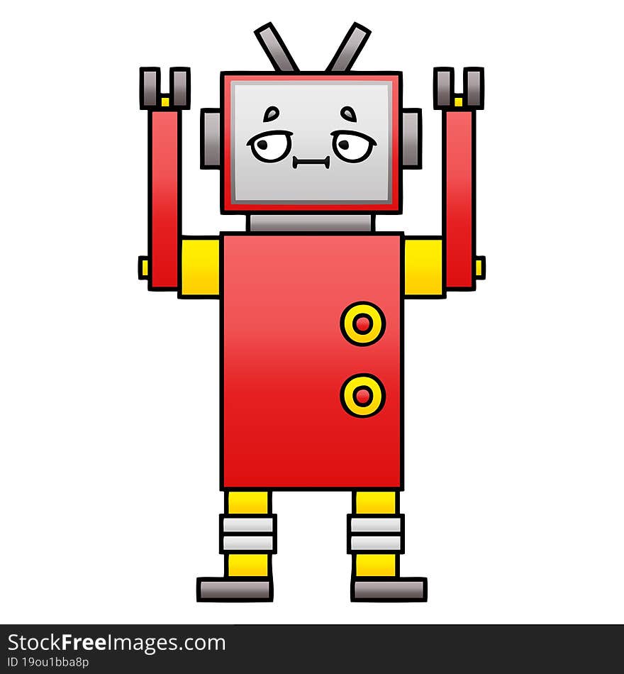 Gradient Shaded Cartoon Robot