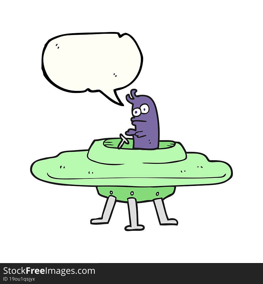 speech bubble cartoon flying saucer