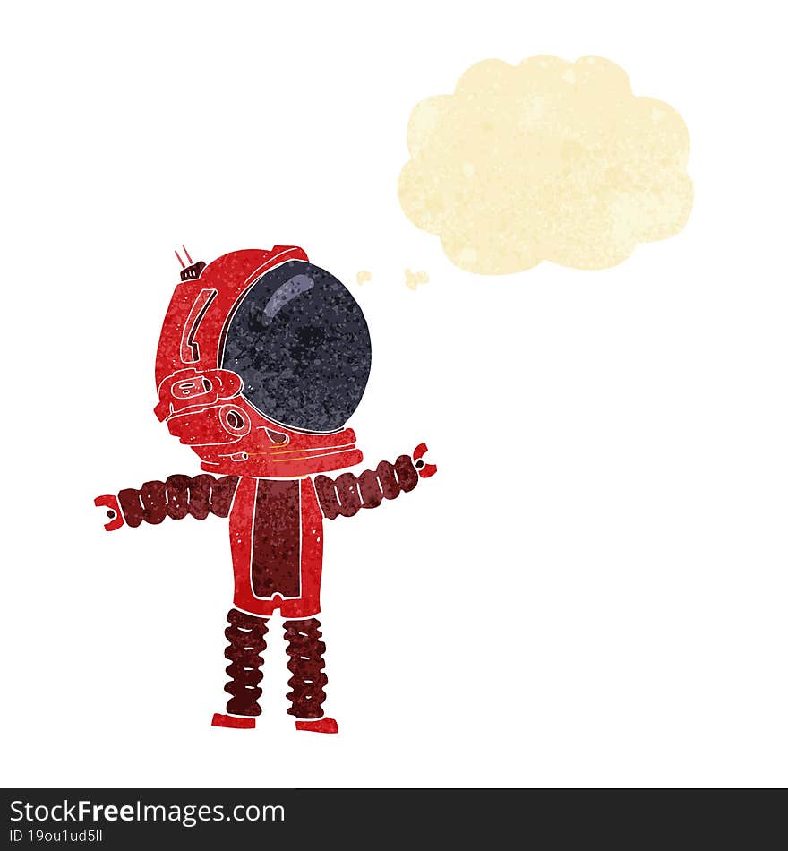 Cartoon Astronaut With Thought Bubble