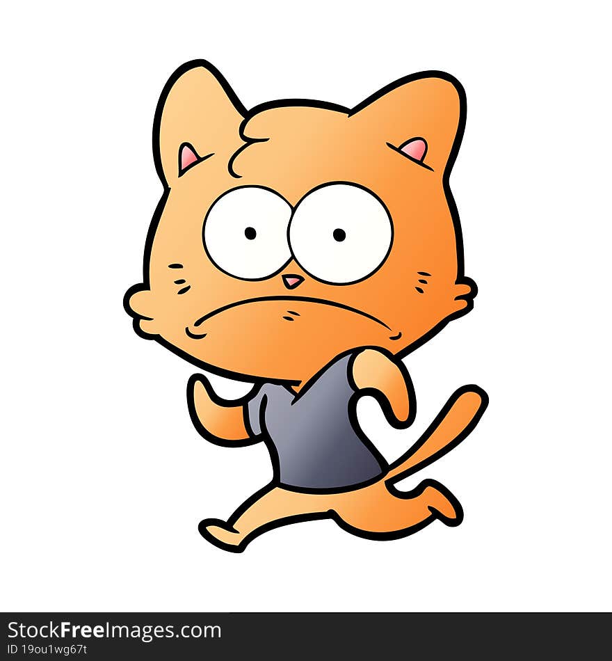 cartoon nervous cat. cartoon nervous cat