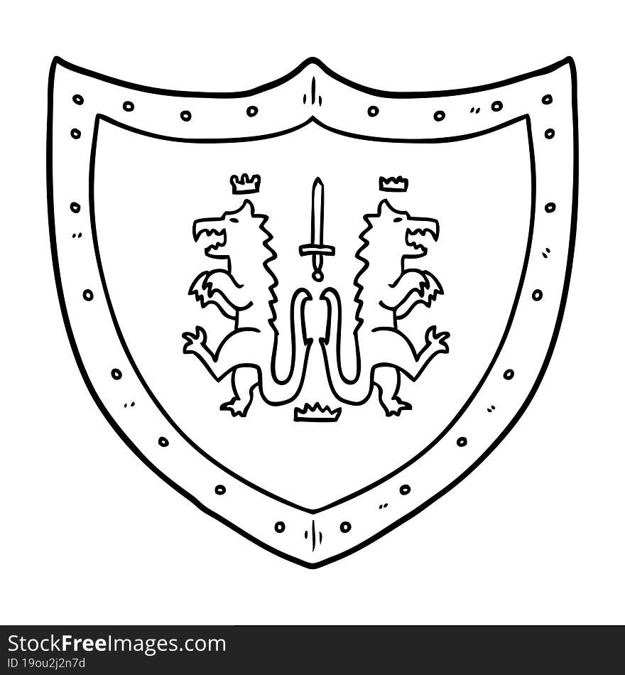 cartoon heraldic shield. cartoon heraldic shield