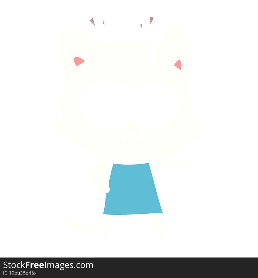 flat color style cartoon surprised cat