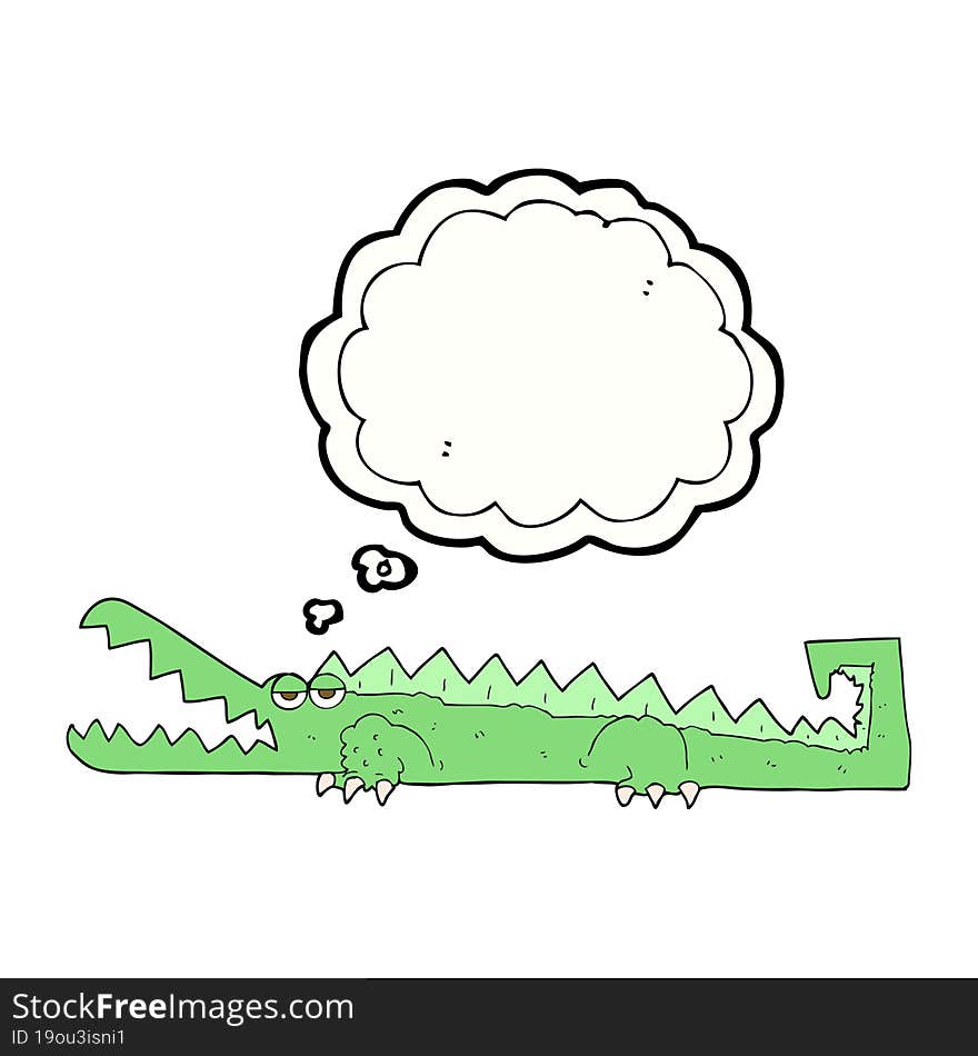 thought bubble cartoon crocodile