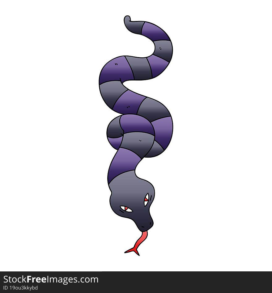 quirky gradient shaded cartoon snake