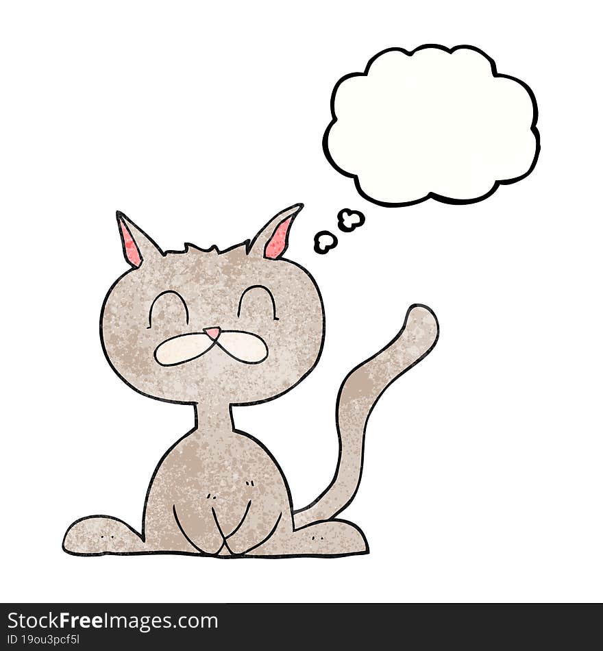 thought bubble textured cartoon cat